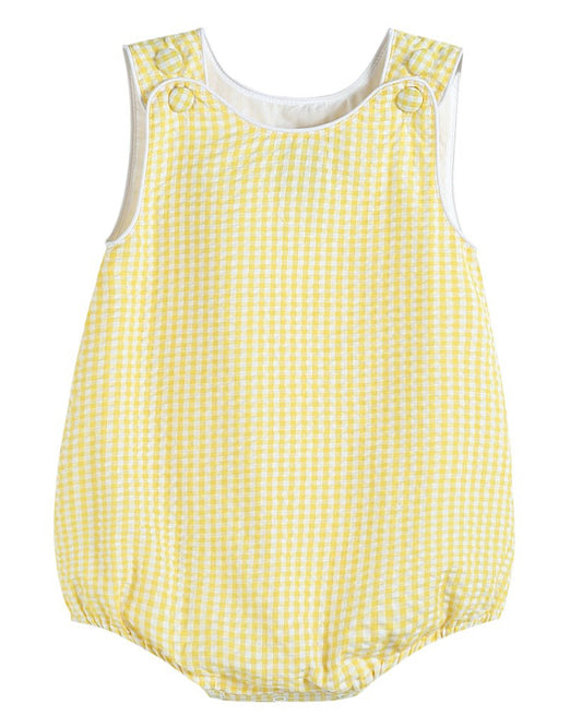 Classic Yellow Gingham Bubble Romper