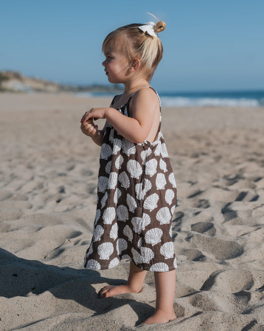 Child Muslin Sleeveless Dress | Seashells