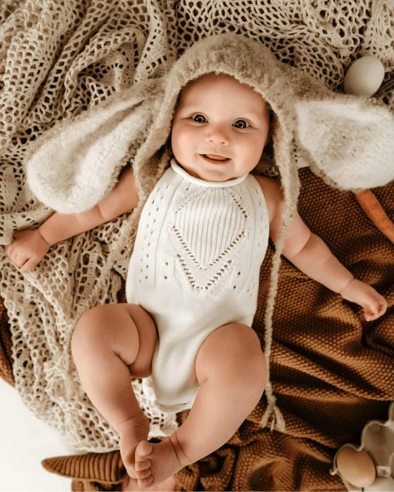 Drake Crochet Halter Romper - Gardenia