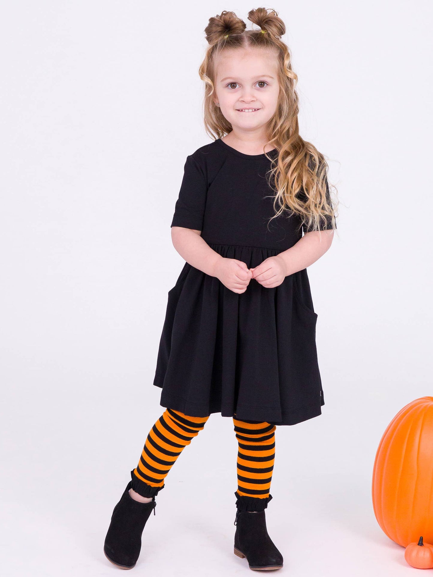 Girls Halloween Patterned Footless Ruffle Tights
