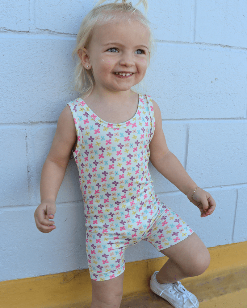 Gigi Bikeshort Romper - Butterfly Kisses