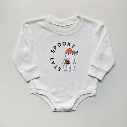 Stay Spooky Ghost Embroidered Matching Sweatshirts