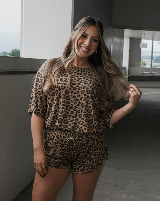 Women's Bamboo Short Set | Leopard