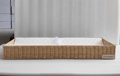 LELLOBABY™ X Hampton BABY-  Rattan Wicker Changing Tray Premier
