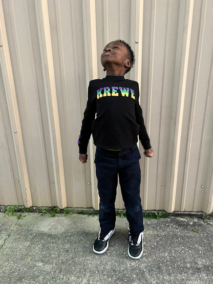 French Terry Youth Vintage KREWE Shirt - Black