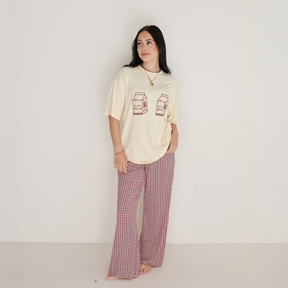 Short Sleeve Women's Bamboo Lounge Set | Milk & Window Pane