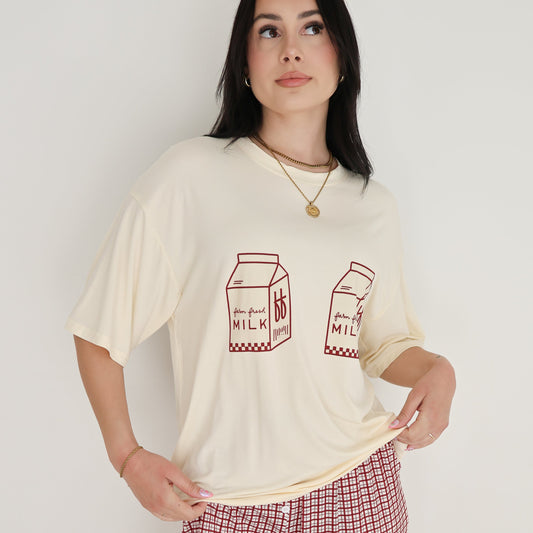 Short Sleeve Women's Bamboo Lounge Set | Milk & Window Pane