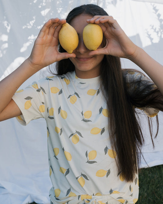 Girl's Bamboo Short Set | Lemon