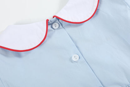 Light Blue Santa Smocked Dress