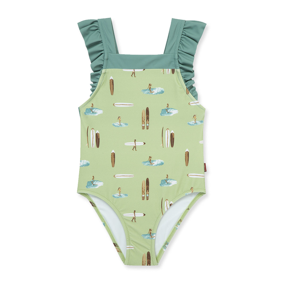 Summer Surf Ruffle Square Neck Swimsuit