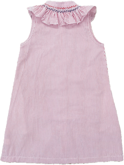 Molly Anne Dress in Red Seersucker