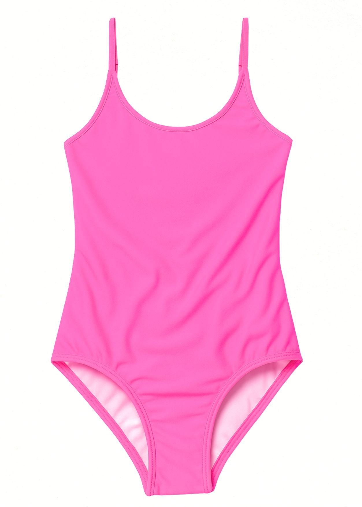 Neon Pink Adjustable Straps Swimsuit