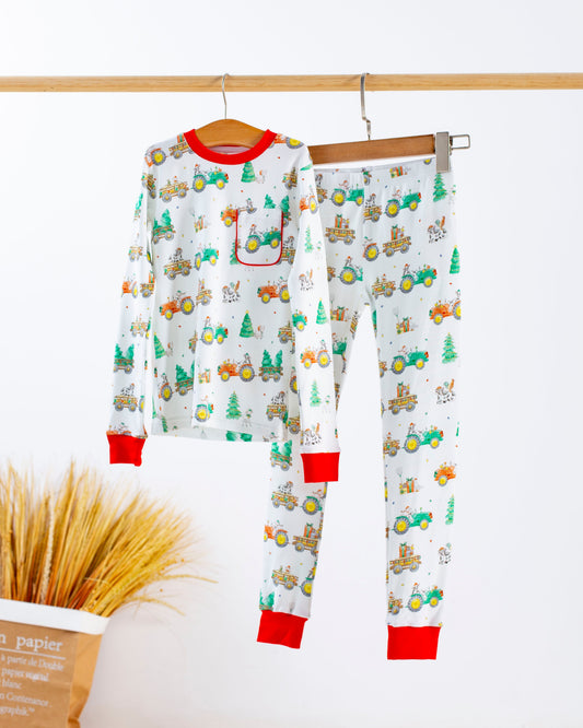 Moo-y Christmas Organic Cotton Christmas Kids Pajamas