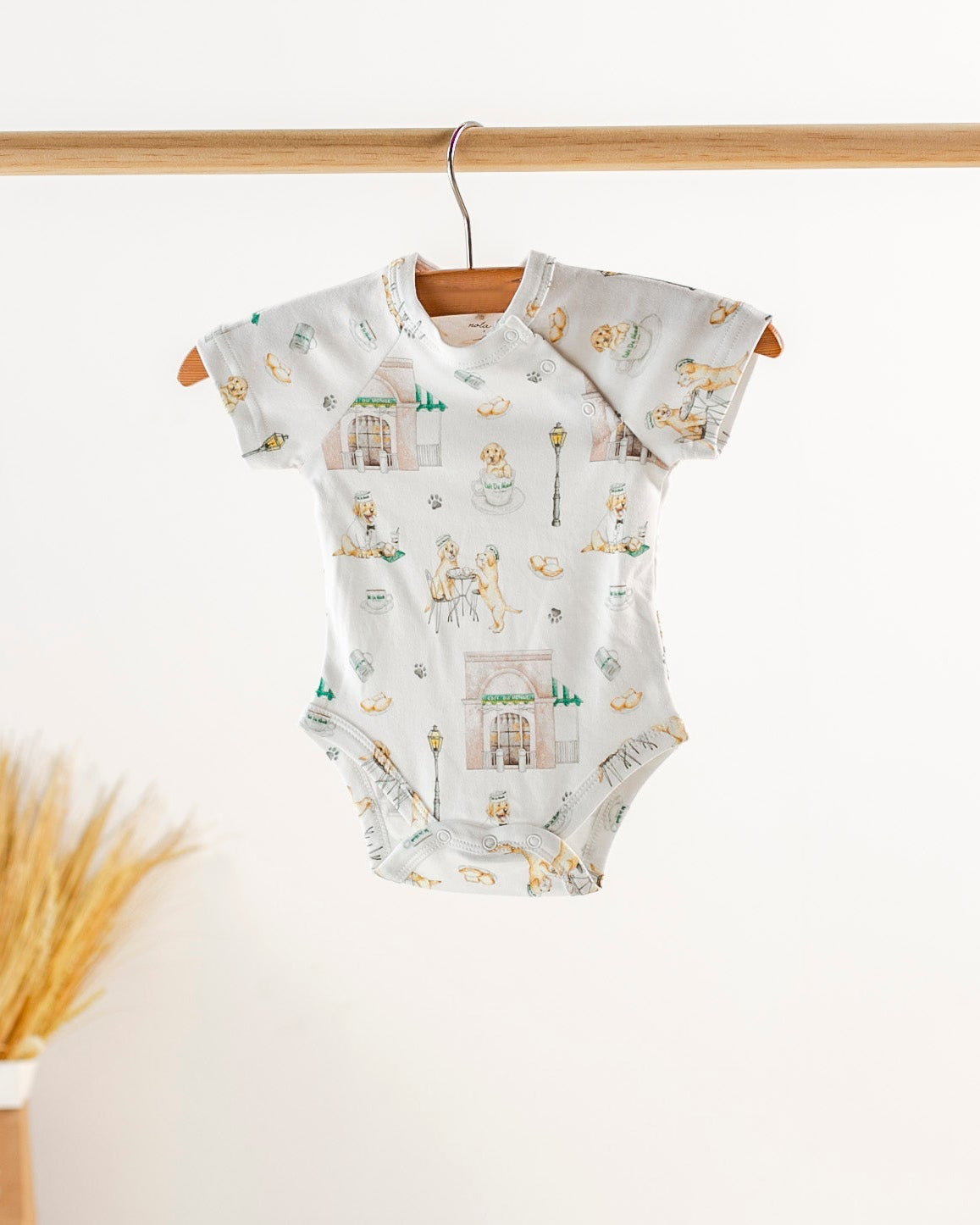 Powdered Sugar and Puppies Organic Cotton Baby Onesie
