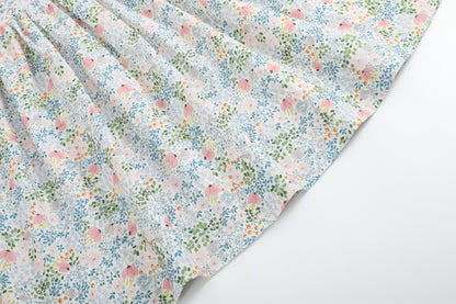 Pink Floral Print Smocked Flutter Dress