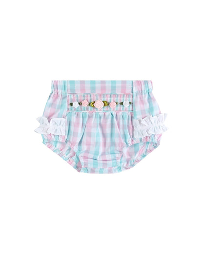 Pink Flower Smocked Bloomers