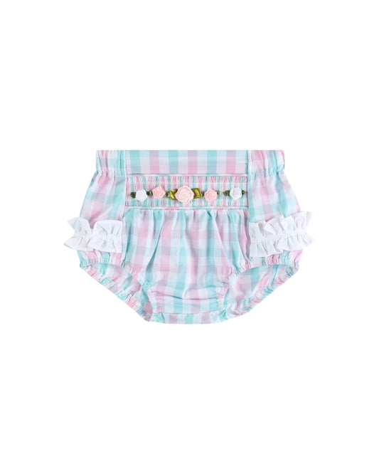 Pink Flower Smocked Bloomers