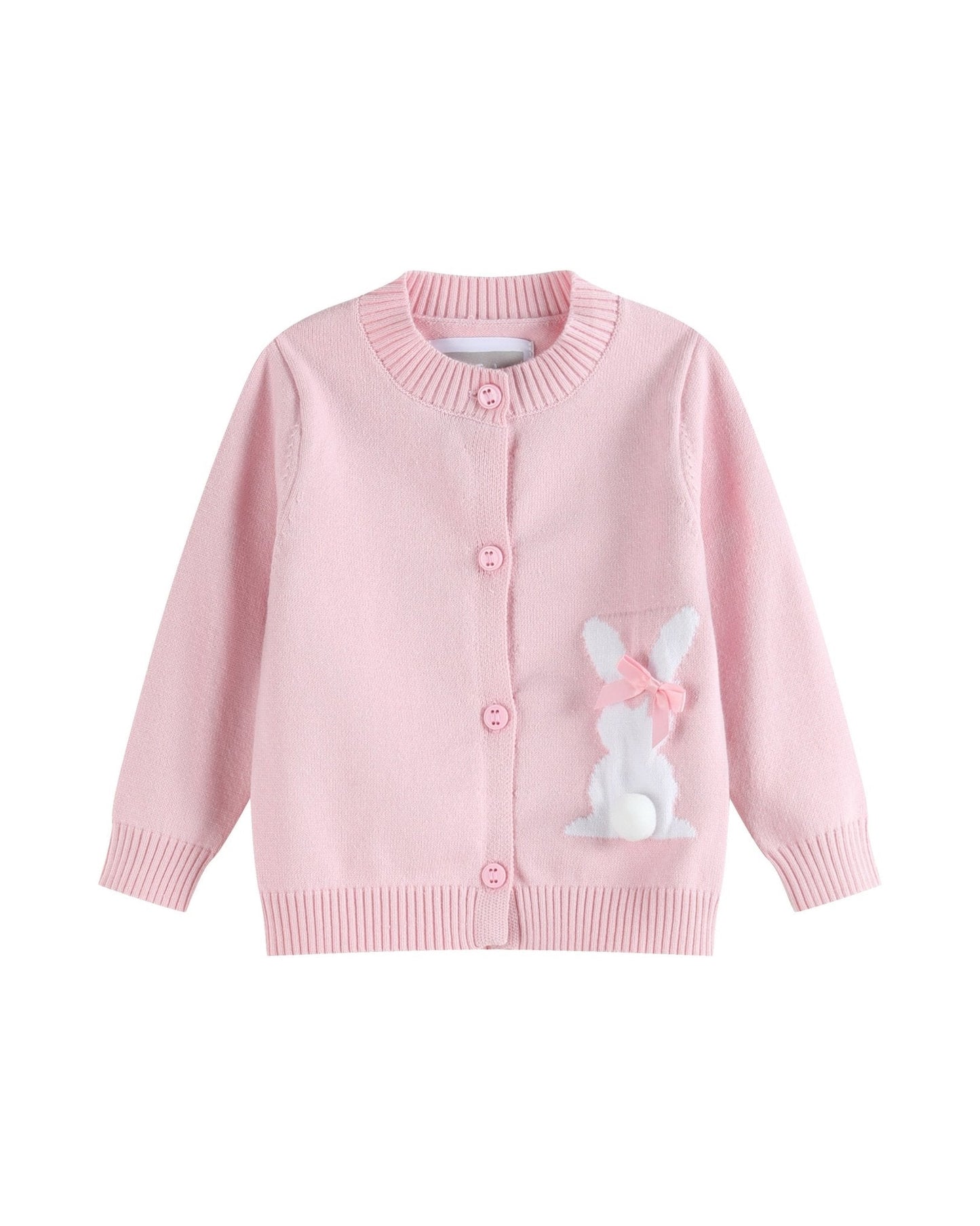 Pink Knit Bunny Cardigan