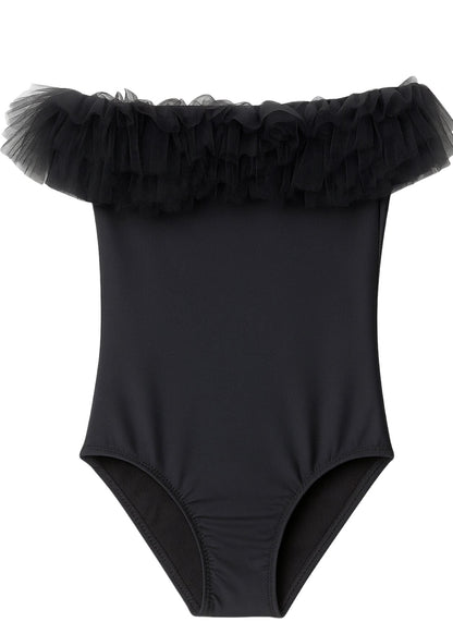 Black Swimsuit with Tulle