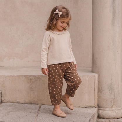 Organic Twill Barrel Pants - Primrose