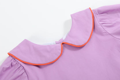 Purple Halloween Scene Girls Dress