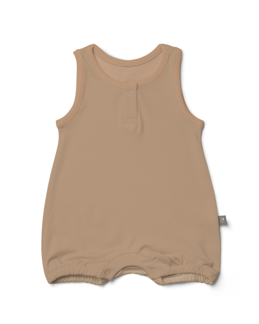 Brown baby romper on a transparent background