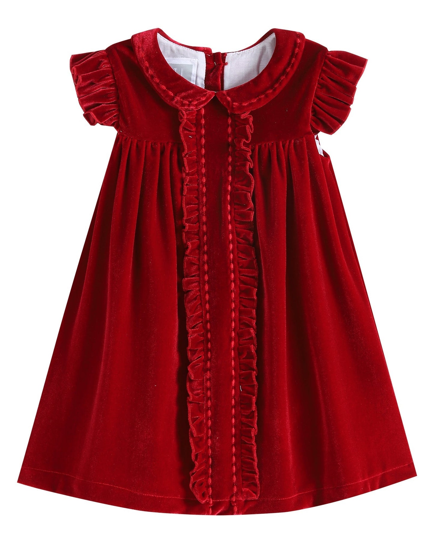 Red Velvet Ruffle Dress