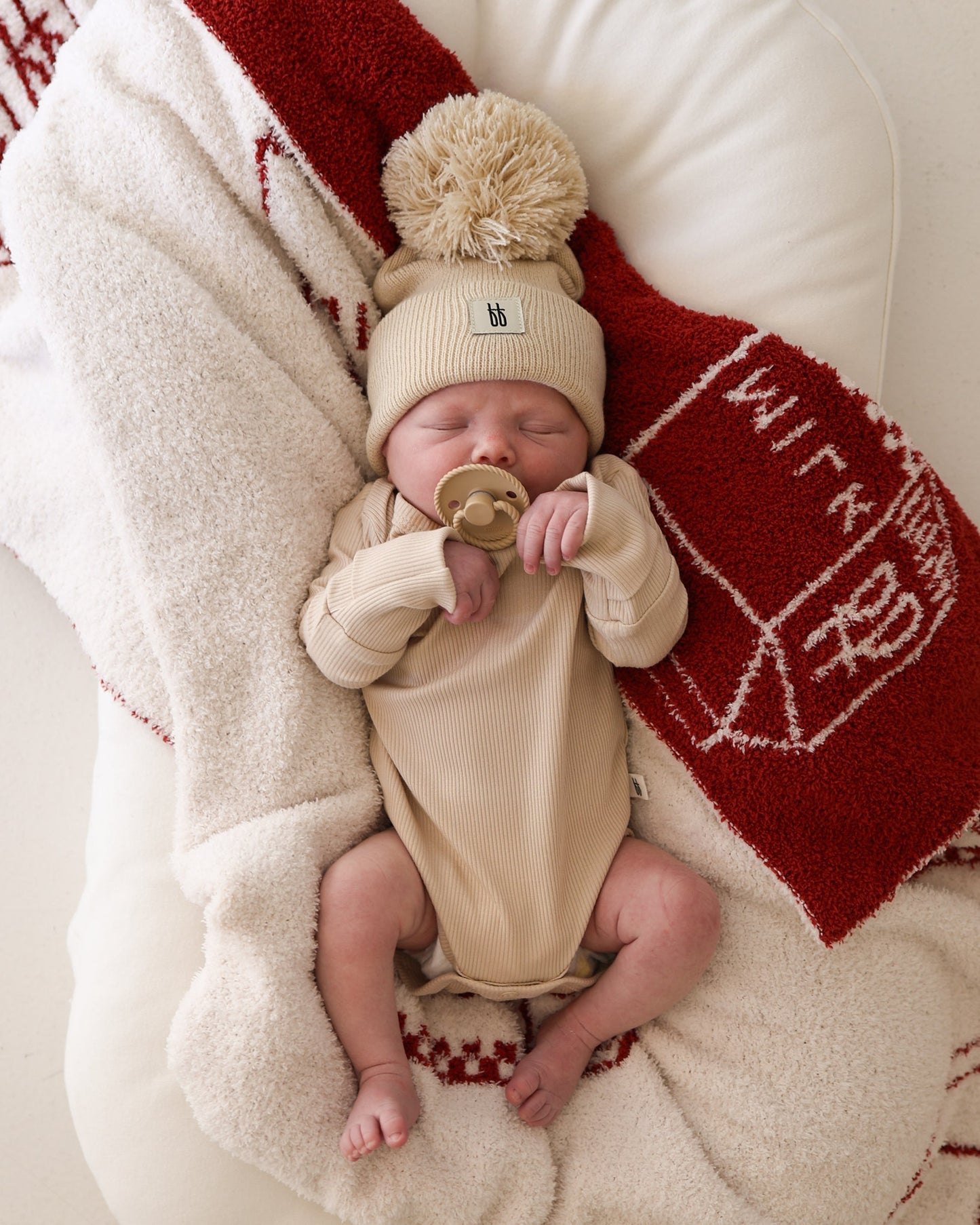 Long Sleeve Bamboo Snapsuit | Ribbed Cream