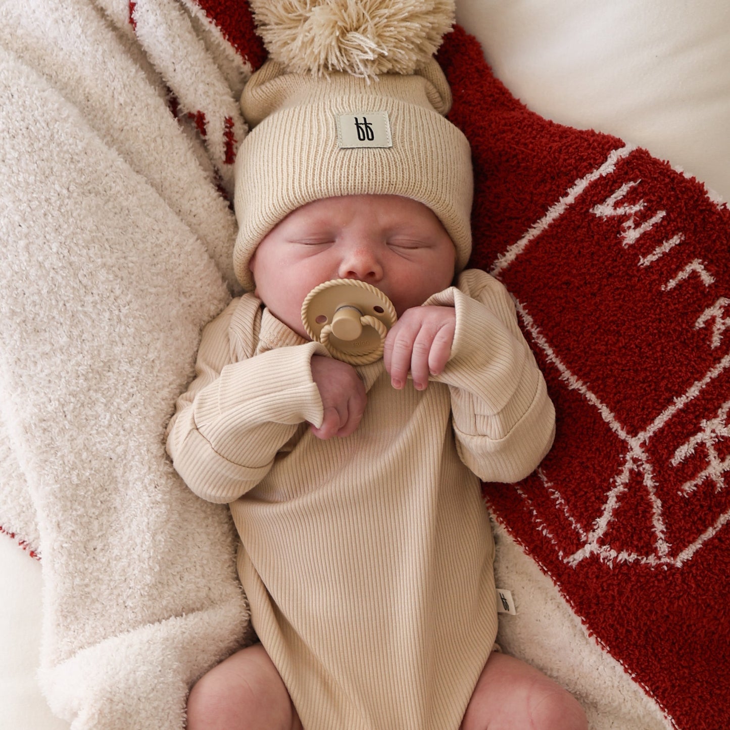 Long Sleeve Bamboo Snapsuit | Ribbed Cream