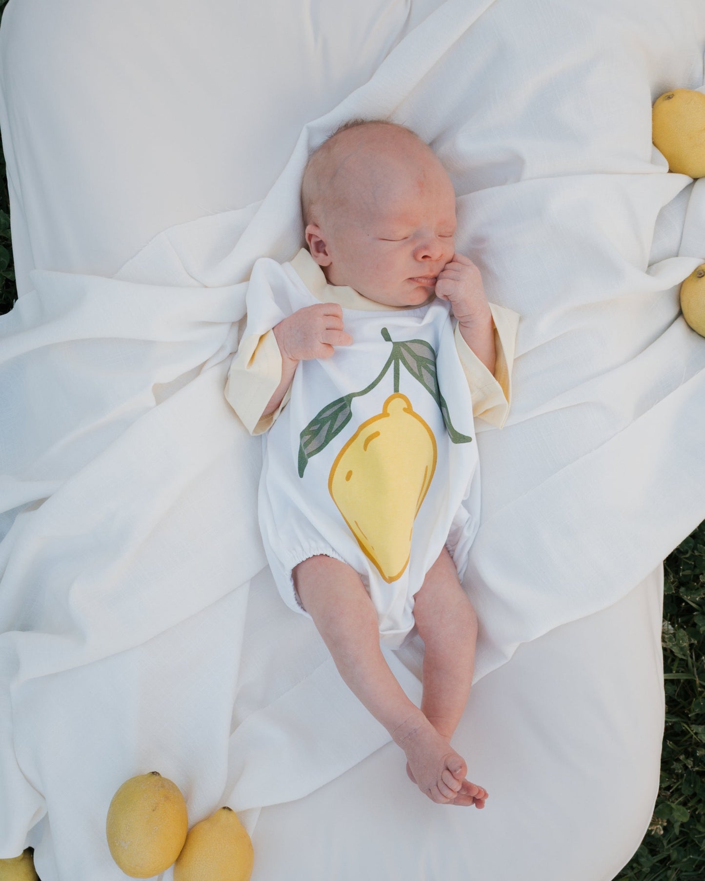 Short Sleeve Romper | Lemon
