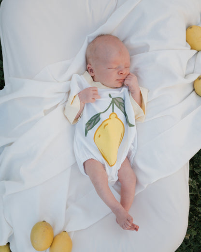 Short Sleeve Romper | Lemon