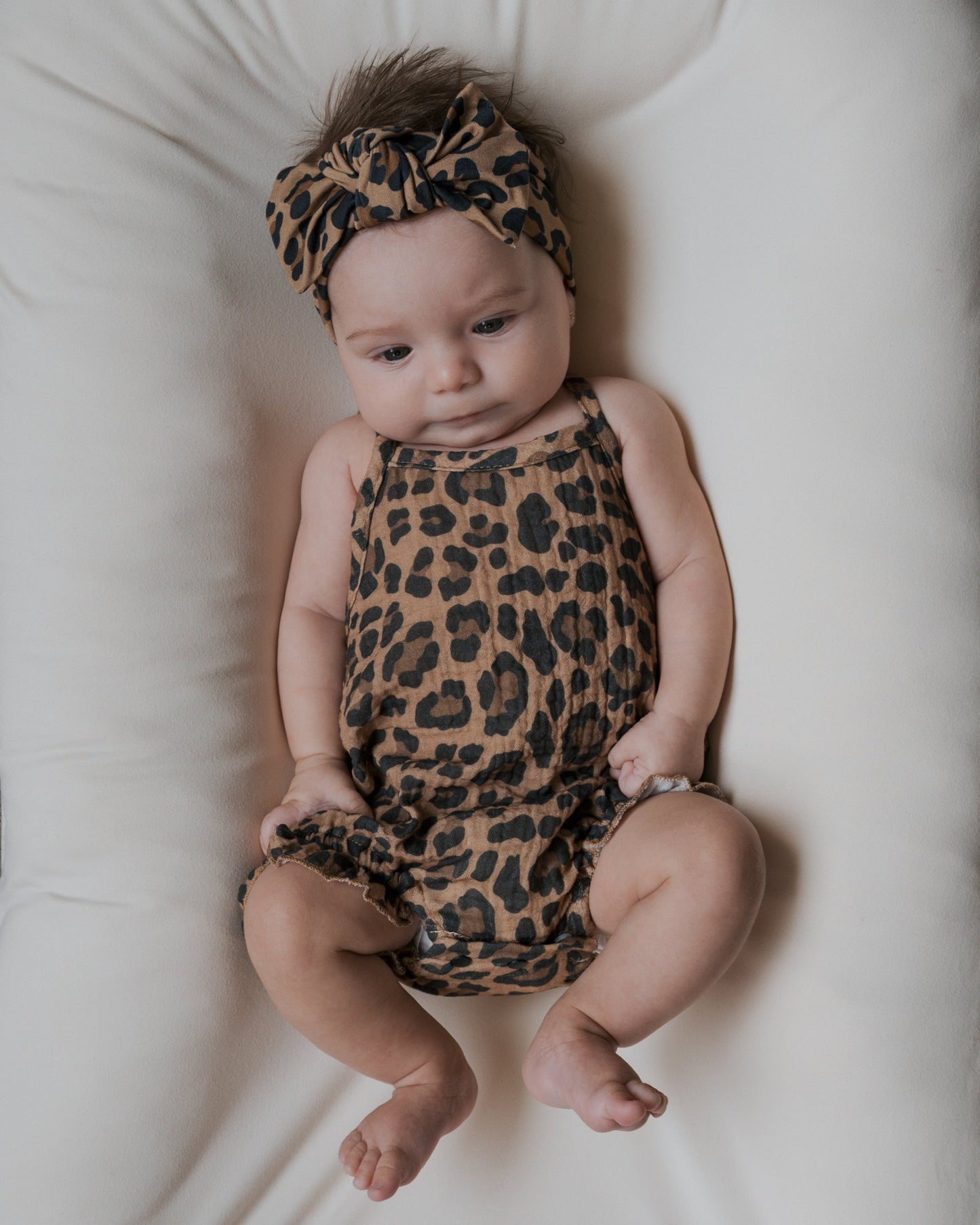 Muslin Sleeveless Tank Romper | Leopard