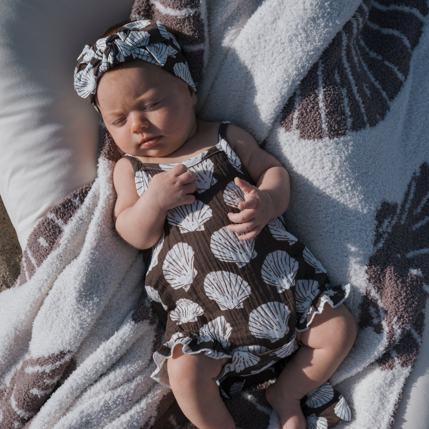 Muslin Sleeveless Tank Romper | Seashells