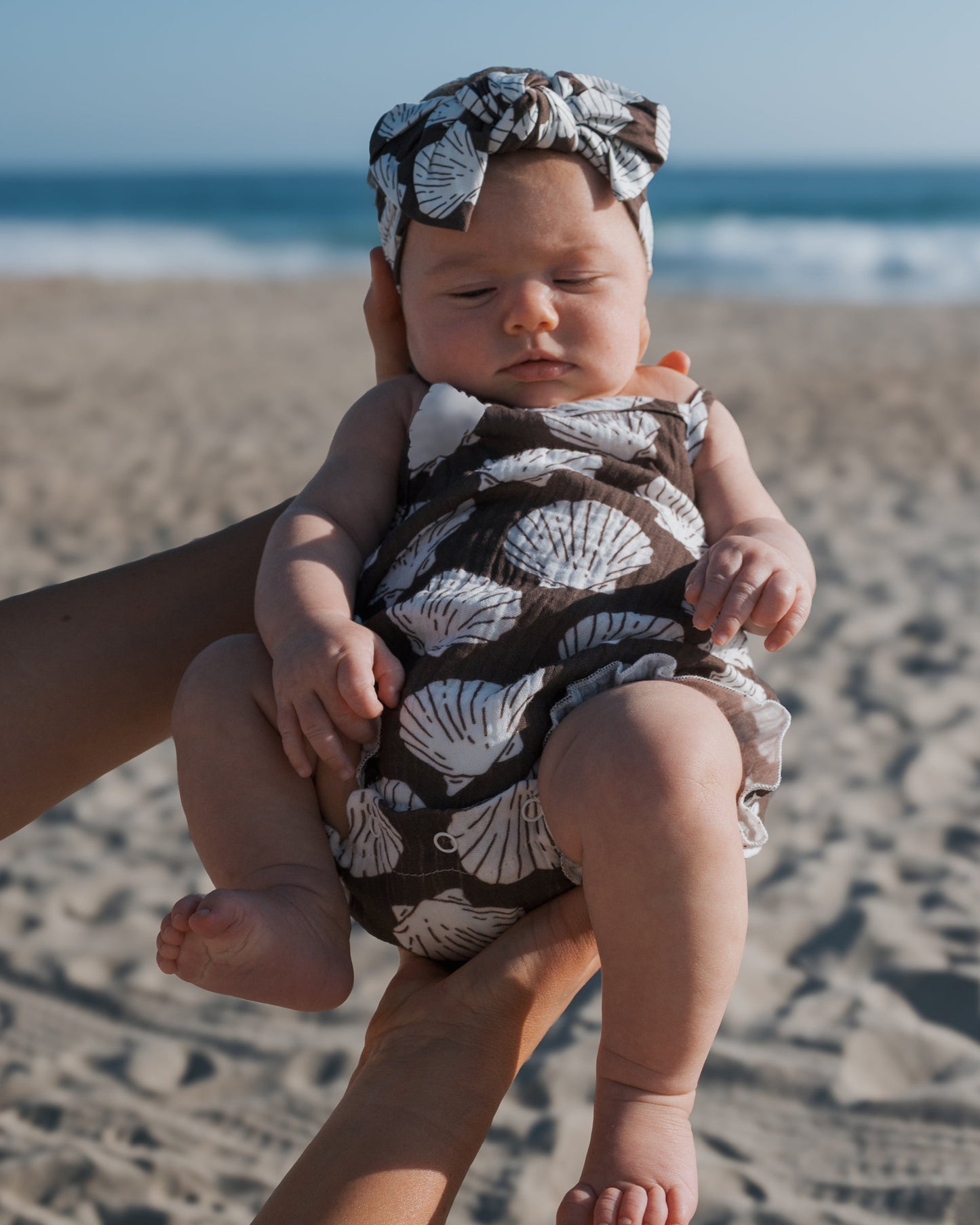 Muslin Sleeveless Tank Romper | Seashells