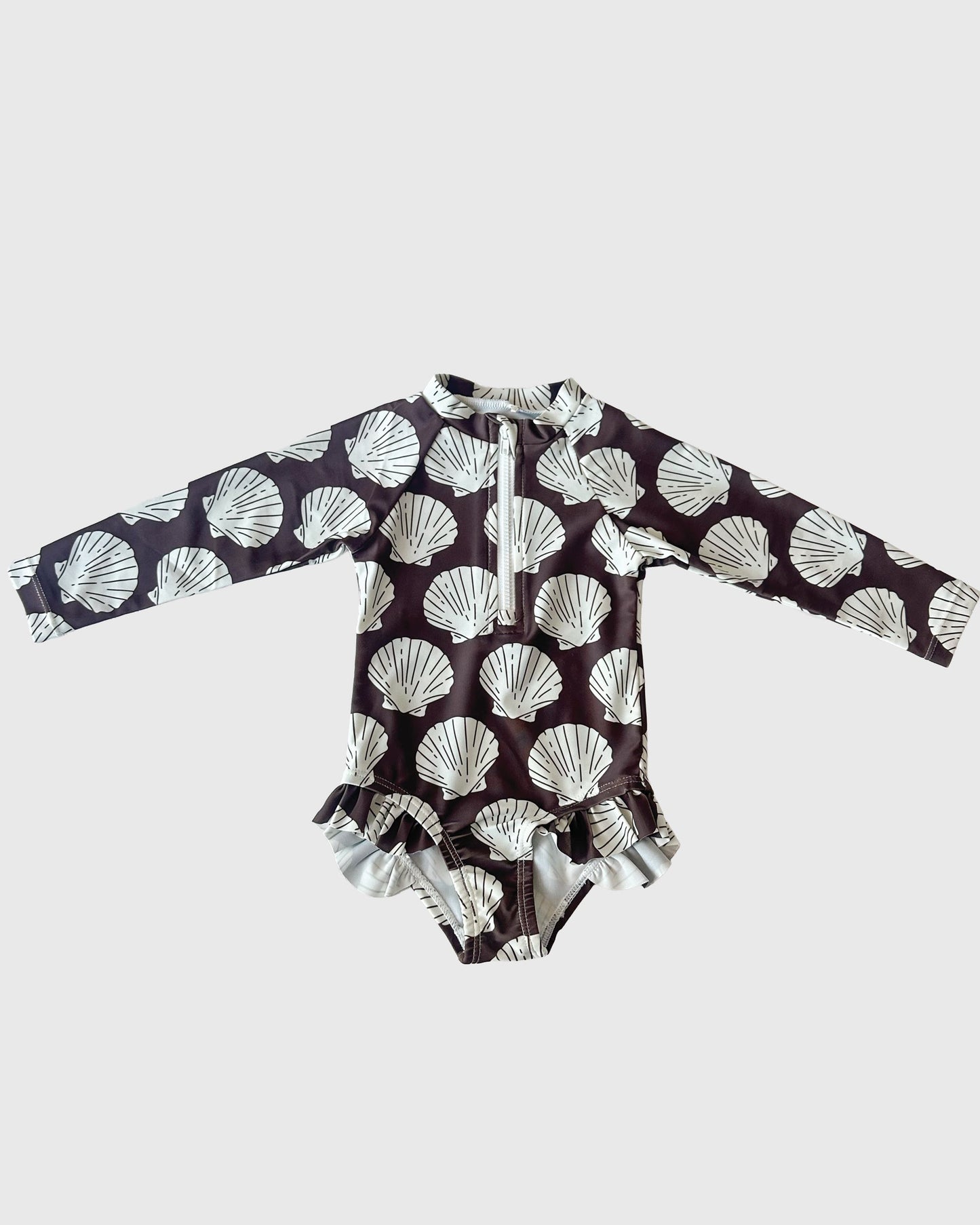 Girl's Long Sleeve Swimsuit | Seashells