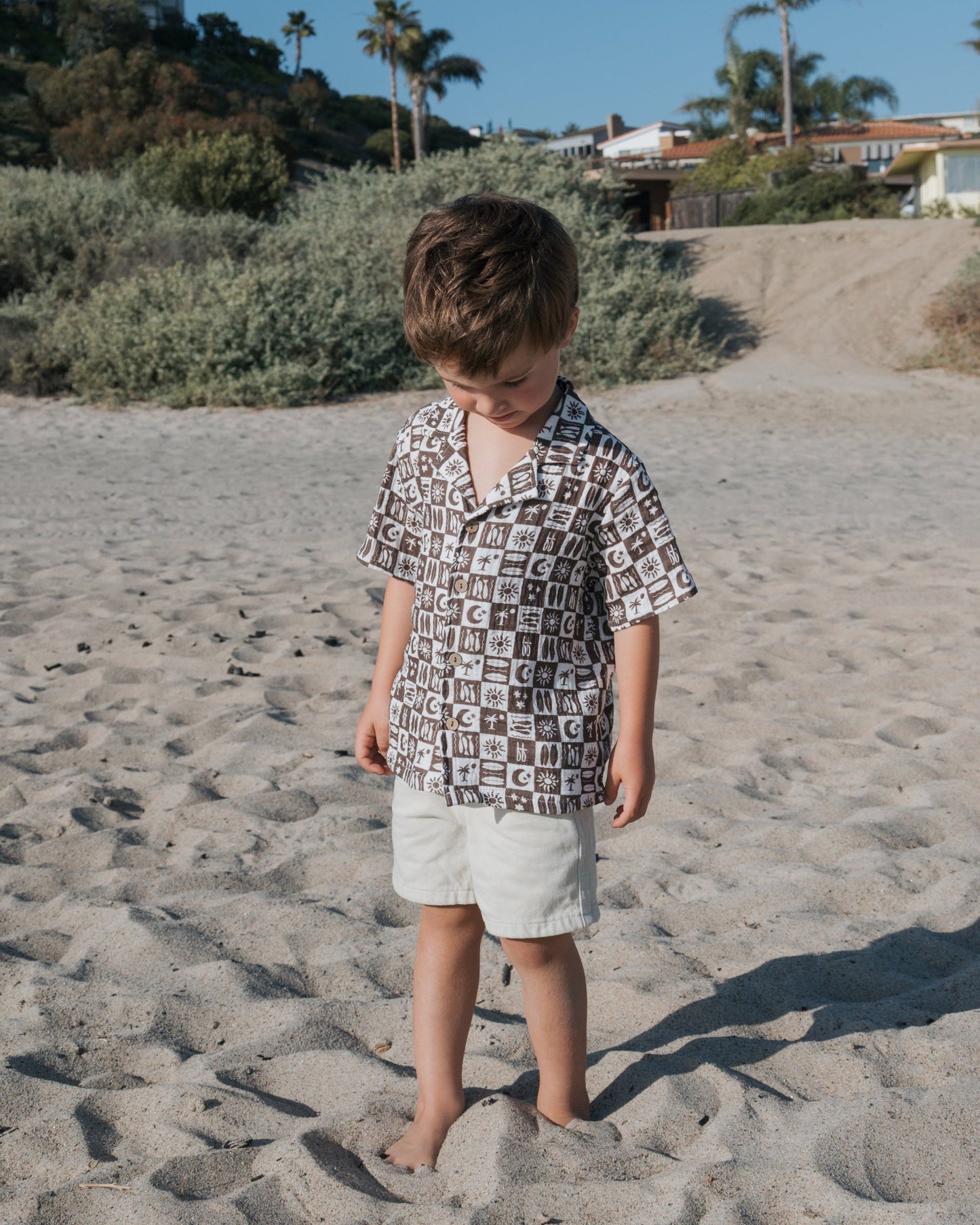Short Sleeve Muslin Button Up | Summer Check