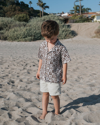 Short Sleeve Muslin Button Up | Summer Check
