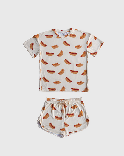 Girl's Bamboo Short Set | Hot Dogs