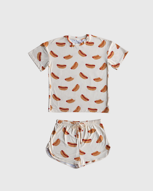 Girl's Bamboo Short Set | Hot Dogs