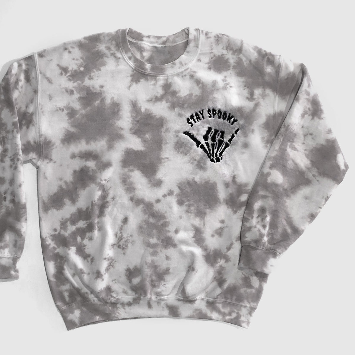 Stay Spooky Tie Dye Embroidered Matching Sweatshirts for Halloween