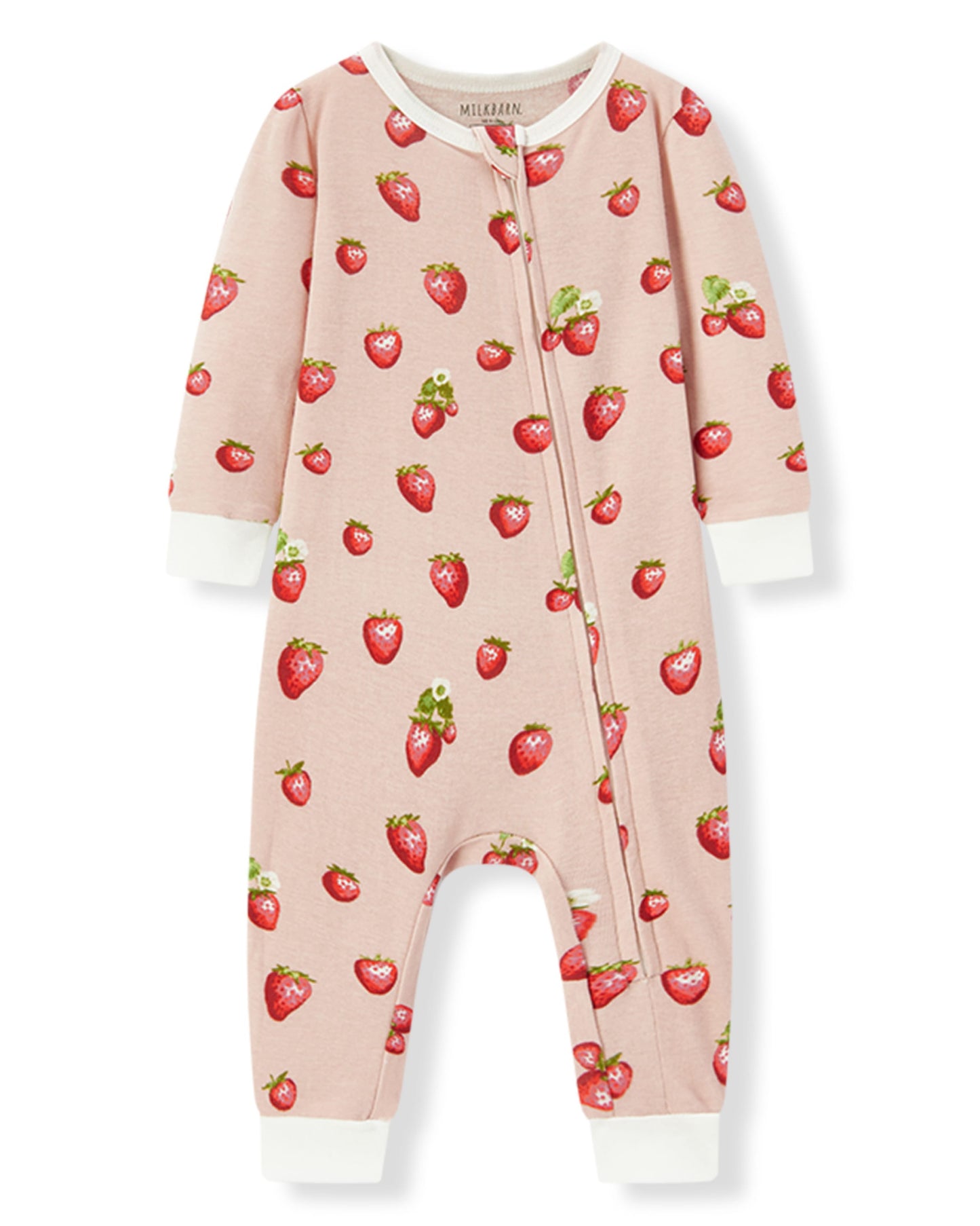 Strawberry Organic Cotton Zipper Pajama