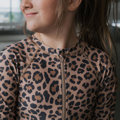 *PRE-ORDER* Girl's Long Sleeve Swimsuit | Leopard