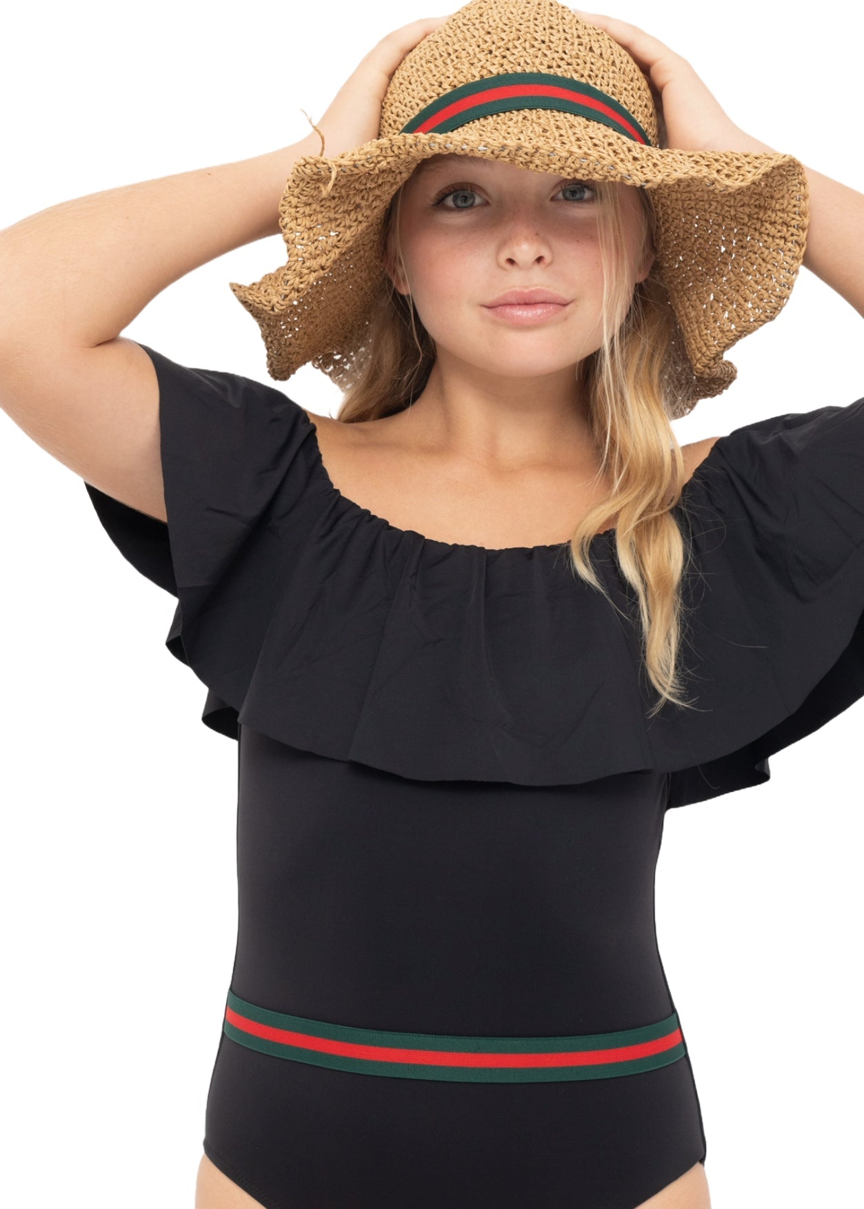 Black Swimsuit with Belt