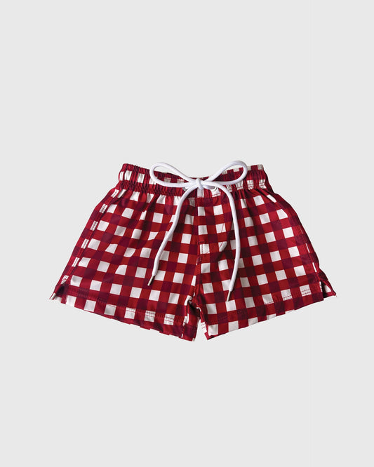 Child Board Short | Scarlet Gingham