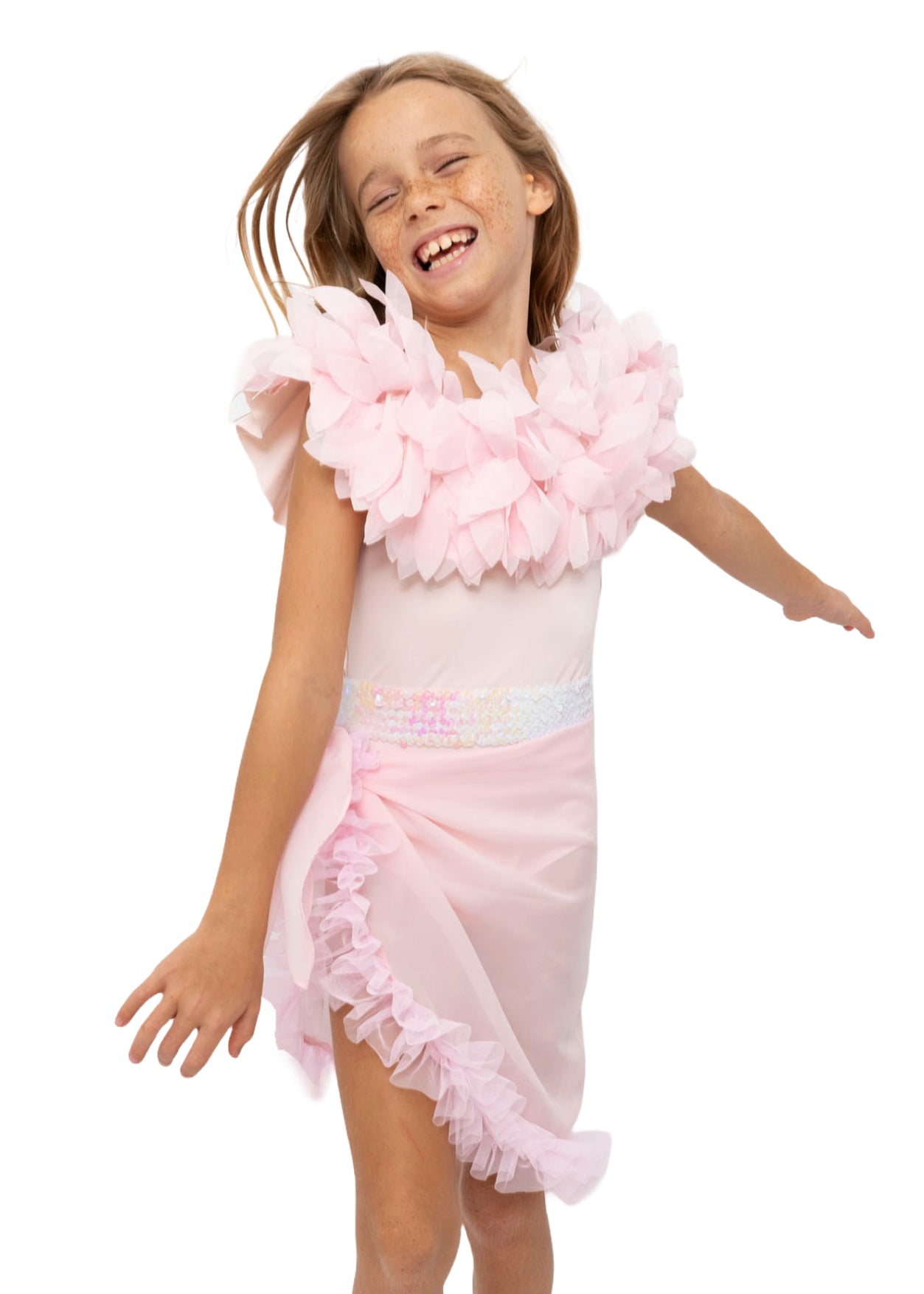 Pink Pareo Cover-Up with Tulle