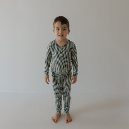 Bamboo Two Piece Pajamas | Lucky Micro Check
