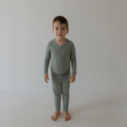 Bamboo Two Piece Pajamas | Lucky Micro Check