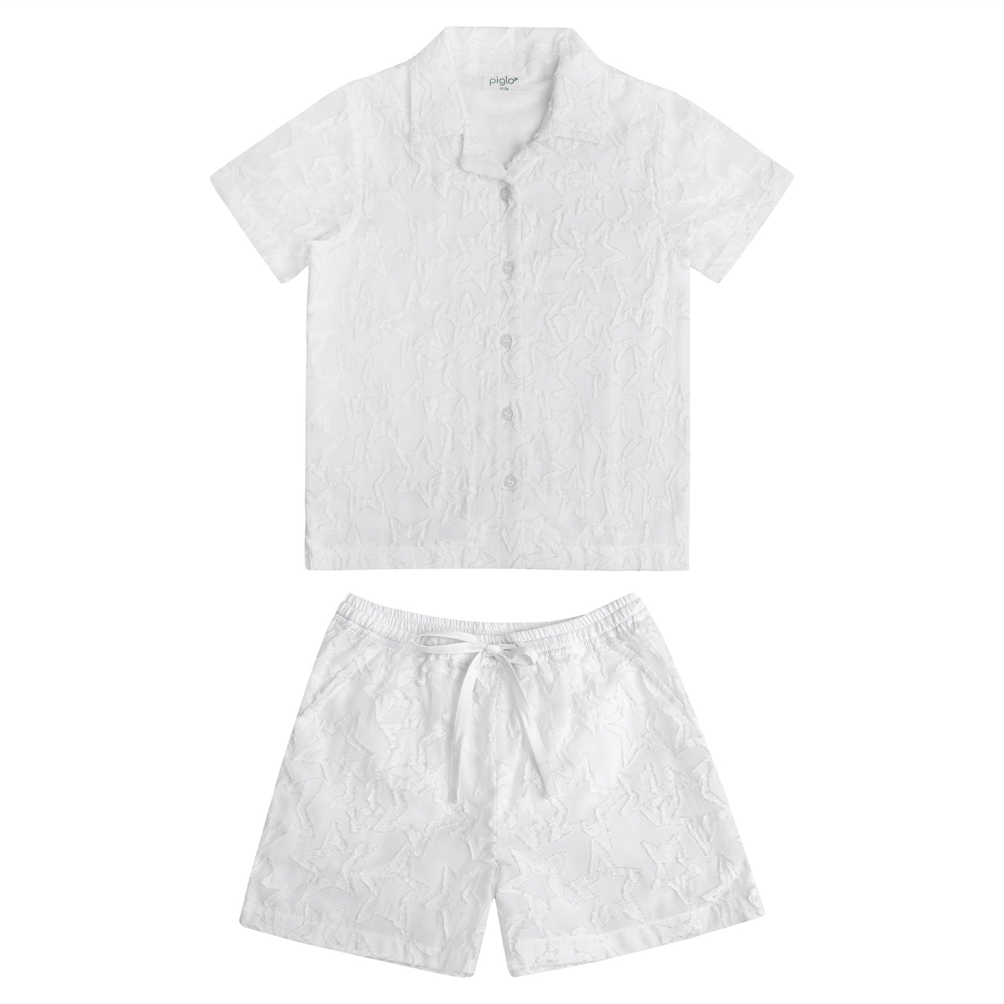 White Stars Shirt and Bermuda Shorts Set