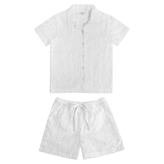 White Stars Shirt and Bermuda Shorts Set