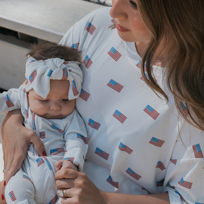 Bamboo Zip Pajamas | Americana Ribbed